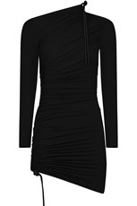 Balenciaga RUCHED L/SL MINI DRESS | BLACK